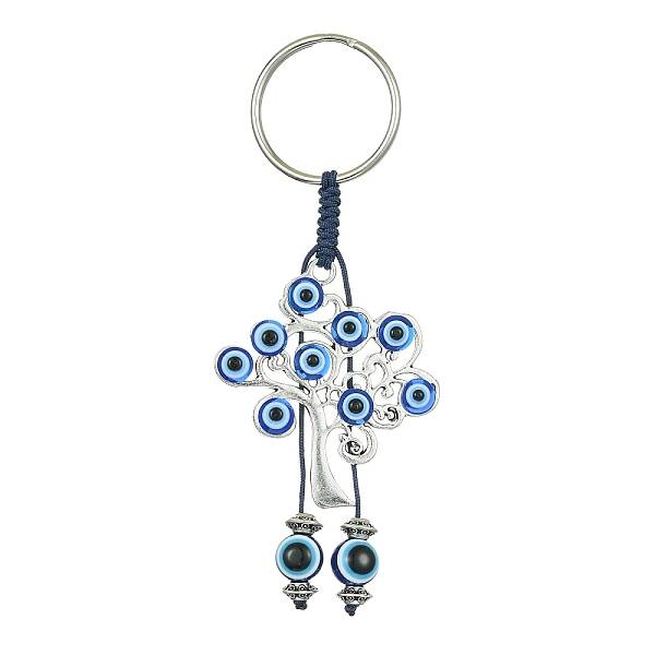 Alloy with Resin Evil Eye Charms Keychains