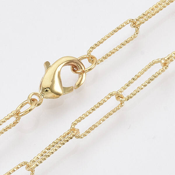 Brass Textured Paperclip Chain Necklace Making