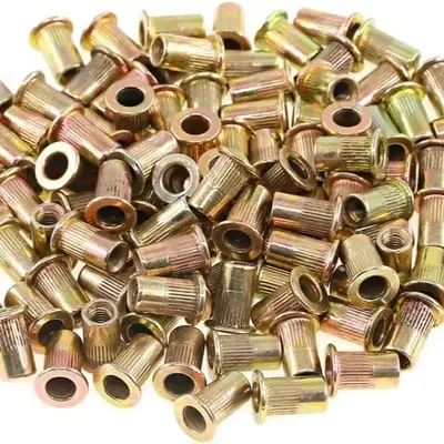 Zinc Plated Rivet Nut Assortment Kit (170pcs), Flat Head Threaded Insertion Nuts for Sheet Metal, Automotive, Furniture, Hard...