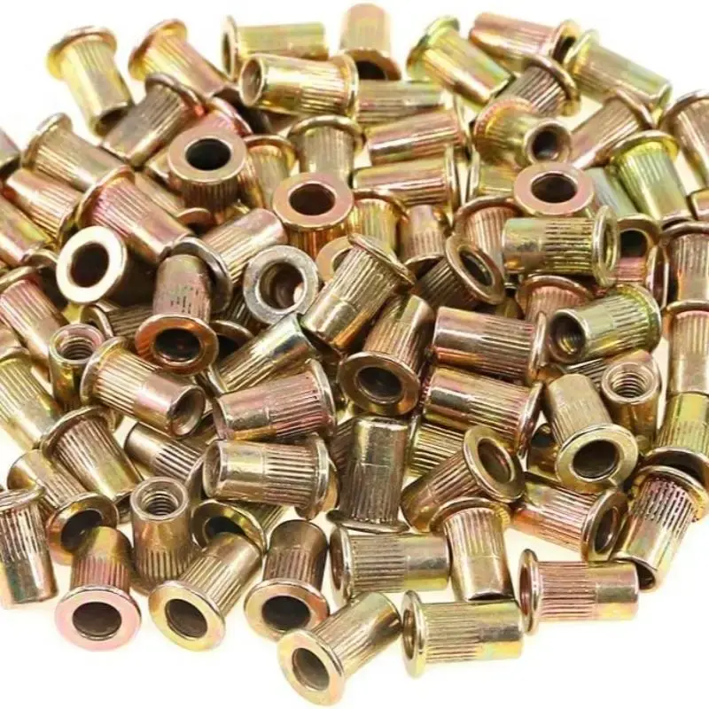 Zinc Plated Rivet Nut Assortment Kit (170pcs), Flat Head Threaded Insertion Nuts for Sheet Metal, Automotive, Furniture, Hard...