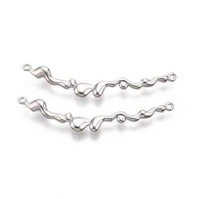 Brass Wavy Connector Charms
