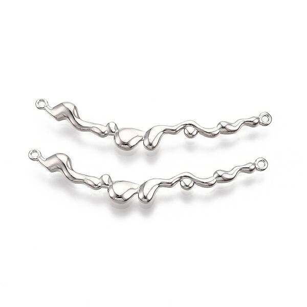 Brass Wavy Connector Charms