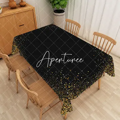 Aperturee Glittering Gold Disk Centerpiece Rectangle Tablecloth, 52 x 70 inch, 30.82 USD, rectangle tablecloths, ZJY04698-A