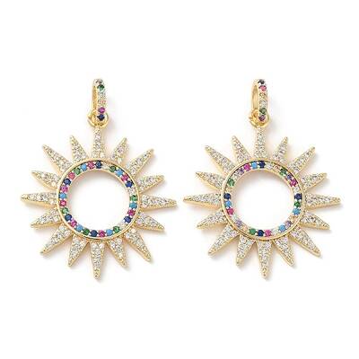 Brass Micro Pave Cubic Zirconia Pendants