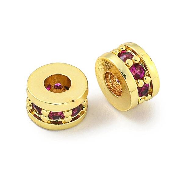 Brass Cubic Zirconia Spacer Beads