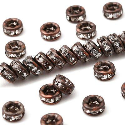 Brass Rhinestone Spacer Beads