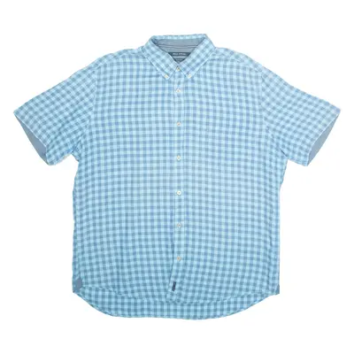MARC O'POLO Regular Fit Mens Shirt Blue Linen Check XL