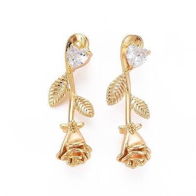 Brass Pave Clear Cubic Zirconia Pendants