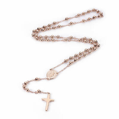 304 Stainless Steel Rosary Bead Necklaces