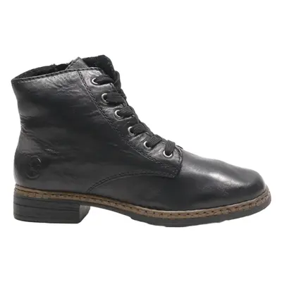 RIEKER Lace-Up Boots Black Leather Womens UK 4