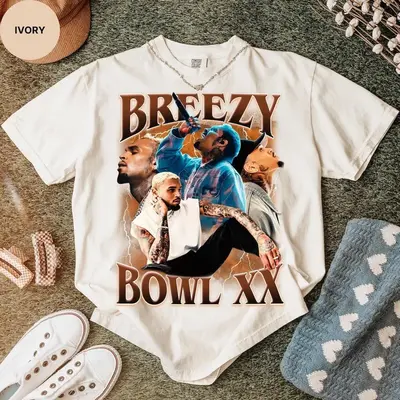 Brown Tour Breezy Bowl XX V2 Vintage Shirt, Concert Retro 2025 Shirt, Chris Graphic Tee, Brown Tee, Brown Gift