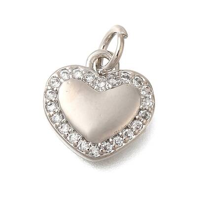 Rack Plating Brass Micro Pave Cubic Zirconia Charms