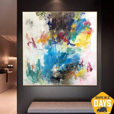 Extra Large Abstract Painting Modern Impressionist Art Vivid Painting Creative Artwork Original Landscape Art Hand Painted Ca...