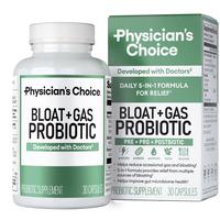 Physician's Choice Bloat & Gas Probiotic 5-in-1 w/ Prebiotics, Postbiotics, Digestive Enzymes & Lactase for Digestion Relief ...