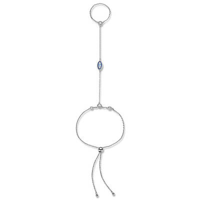 Rhodium Plated 925 Sterling Silver Slider Anklets