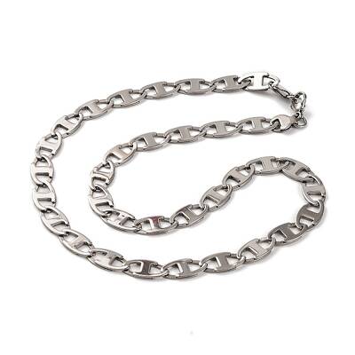 201 Stainless Steel Oval Mariner Link Chain Necklace