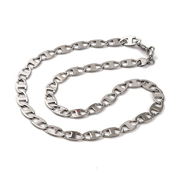 201 Stainless Steel Oval Mariner Link Chain Necklace
