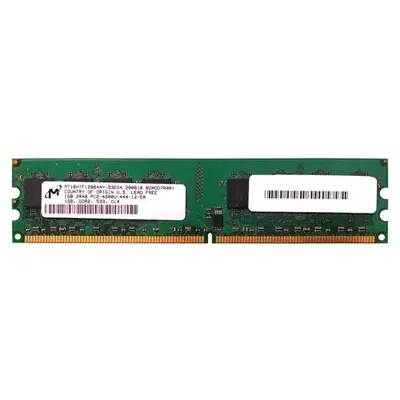 Micron MT16HTF12864AY-53ED4 | 1GB DDR2-533MHz PC2-4200 Non-ECC Unbuffered UDIMM CL4 2Rx8 1.8V 240-Pin Memory Module