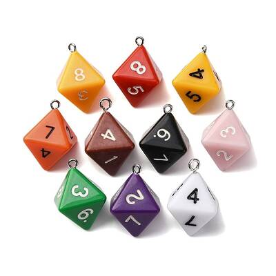 8 Facets Opaque Resin Pendants