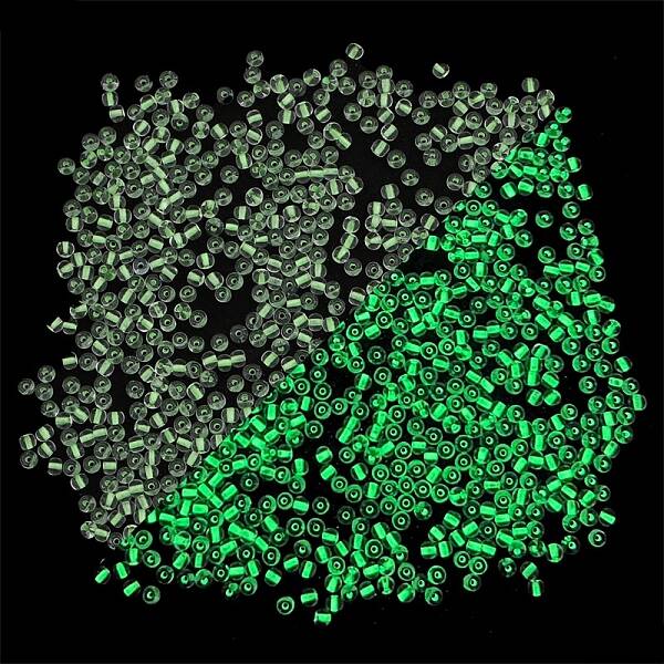 Glow in the Dark Luminous Transparent Glass Round Seed Beads