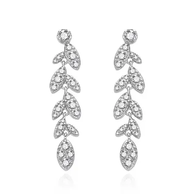 Agato Sparkling Silver Earrings with Zirconia AGT-E159PW