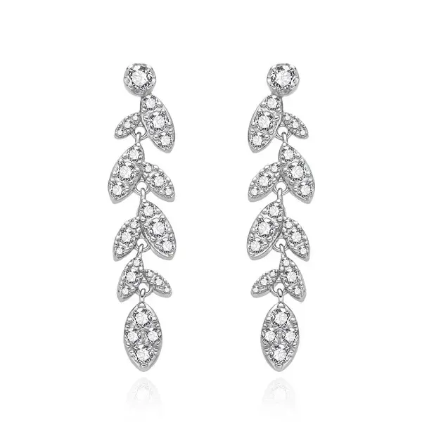 Agato Sparkling Silver Earrings with Zirconia AGT-E159PW