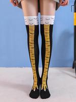 Women's 1 Pair Cute Personalized Chicken Feet Design Over The Knee Socks, Funny Casual Comfy Cartoon Stockings for Daily Wear...