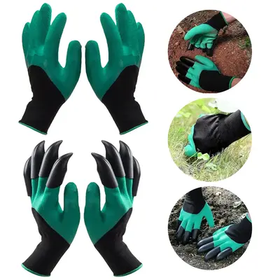 2 Counts Set Pairs Garden Gloves,Garden Gloves with Claws for Digging,Planting,Weeding,Seeding-Waterproo.