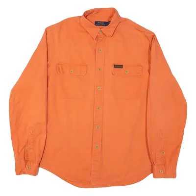POLO RALPH LAUREN Mens Plain Shirt Orange Long Sleeve L
