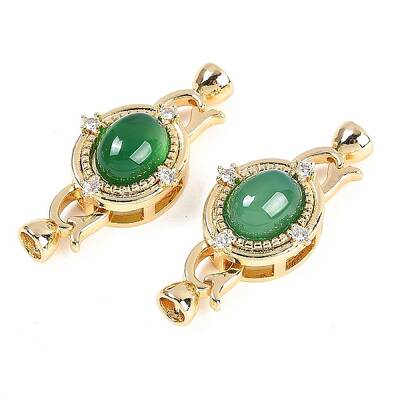 Brass Micro Pave Clear Cubic Zirconia Fold Over Clasps