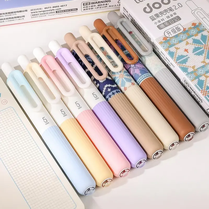 Retractable Ballpoint Pen, 6 Counts/set Colorful Smooth Writing Pen, Comfort Grip Fashionable Elegant Pen for School Office E...