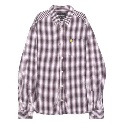 LYLE & SCOTT Mens Shirt Purple Gingham Long Sleeve M