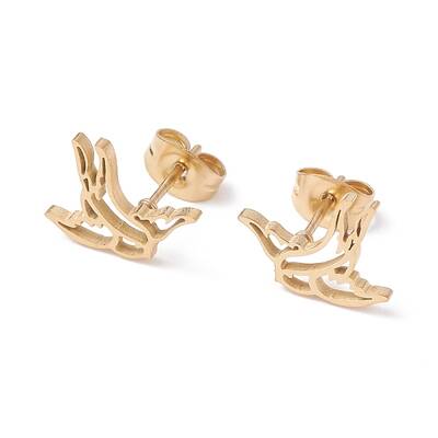 Swallow Shape 304 Stainless Steel Stud Earrings for Women