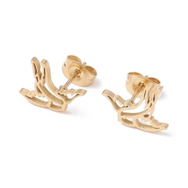 Swallow Shape 304 Stainless Steel Stud Earrings for Women