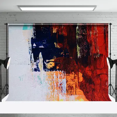 White Red Blue Abstract Graffiti Wall Photo Backdrop - Aperturee