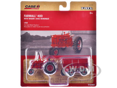 Farmall 400 Tractor Red with Wagon \