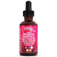 Liquid Probiotics for Women Drops with Chasteberry, Black Cohosh, Prebiotics, Digestive Enzymes, Evening Primrose Oil, Wild Y...