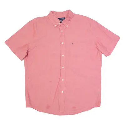 TOMMY HILFIGER Mens Plain Shirt Pink L
