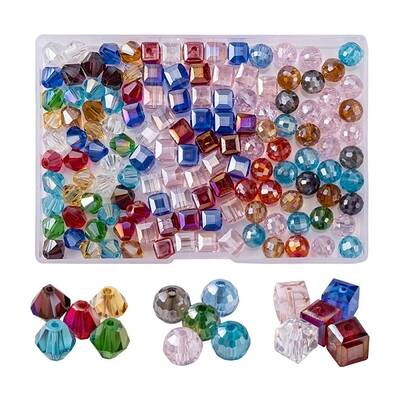 150Pcs 3 Style Electroplate Glass Beads Strands