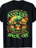 Funny men's tops t-shirts, lettering prints, skull warning: if you don't want your feelings to be hurt, i'm a t-shirt shirt
