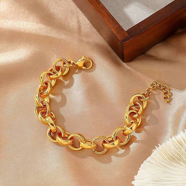304 Stainless Steel Rolo Chain Bracelets for Women