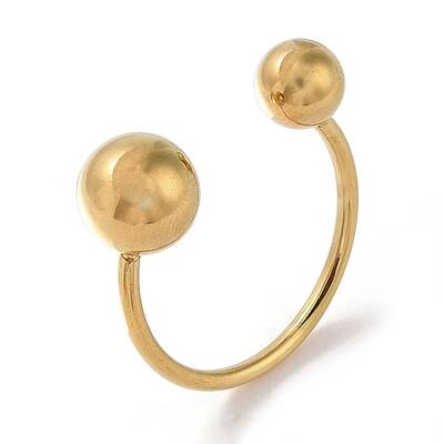 Ion Plating(IP) 304 Stainless Steel Round Cuff Rings for Women
