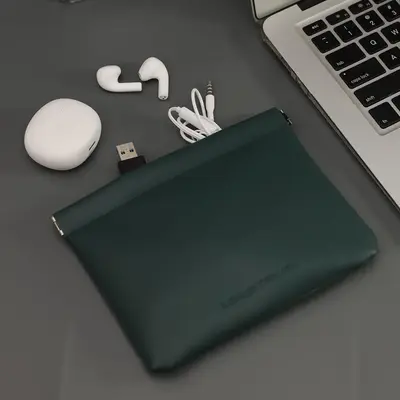 Simple Style Plain Color Card Storage Wallet, Portable Casual Trendy Multi-purpose Digital Storage Bag, Summer Essentials Fas...