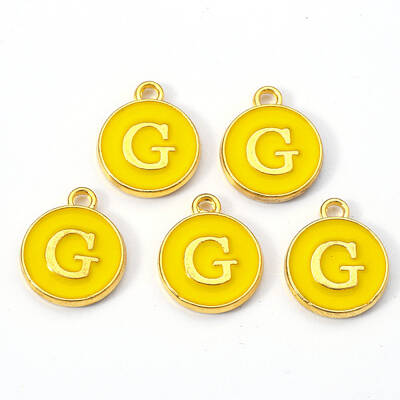Golden Plated Alloy Enamel Charms