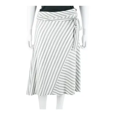 CALVIN KLEIN Knee Length Wrap Skirt Grey Striped Womens L