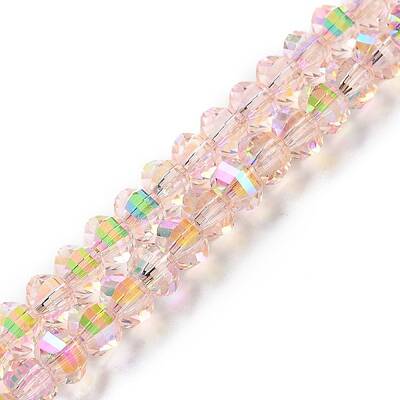Transparent Electroplate Glass Beads Strands