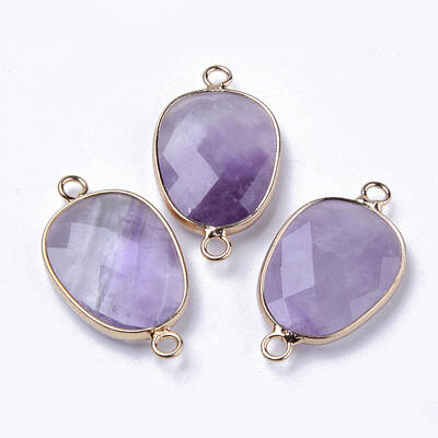 Natural Amethyst Links Connectors