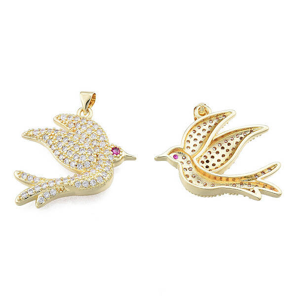Brass Micro Pave Clear Cubic Zirconia Pendants