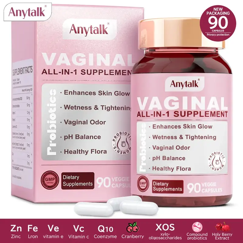 Anytalk Women's Probiotics for Feminine Health with Lactobacillus, Prebiotics & pH Balance Support | Supports Moisture, Odor ...