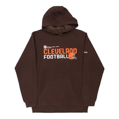 Age 15-16 Cleveland Football Reebok NFL Hoodie - XL Brown Cotton